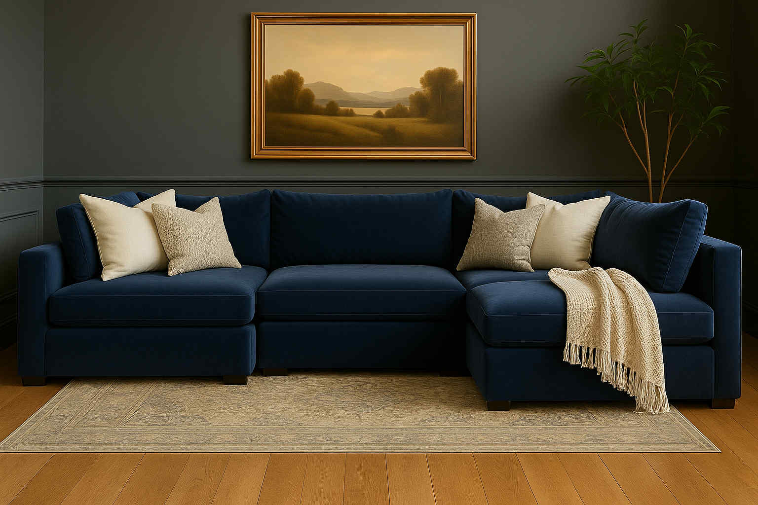 Custom 4-pc Cloud Modular Sectional view 5
