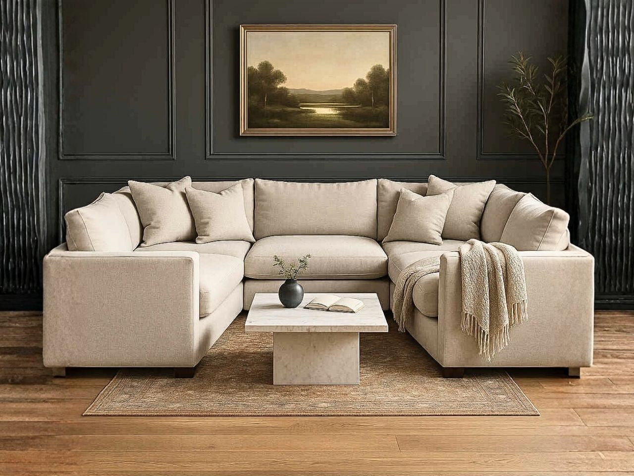 Custom 5-pc Cloud Modular Sectional - U Configuration