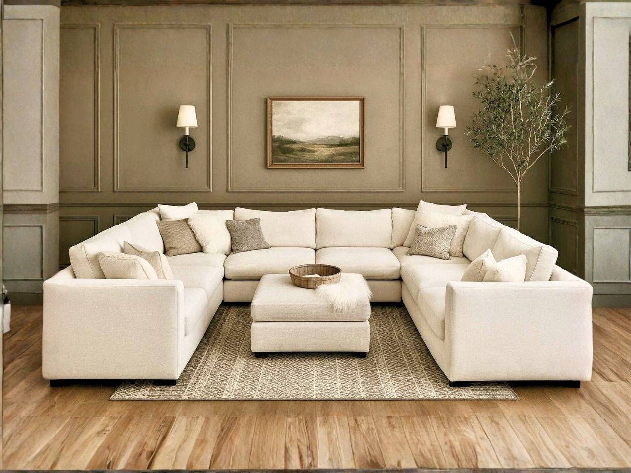 Custom 9-pc with Ottoman Cloud Modular Sectional