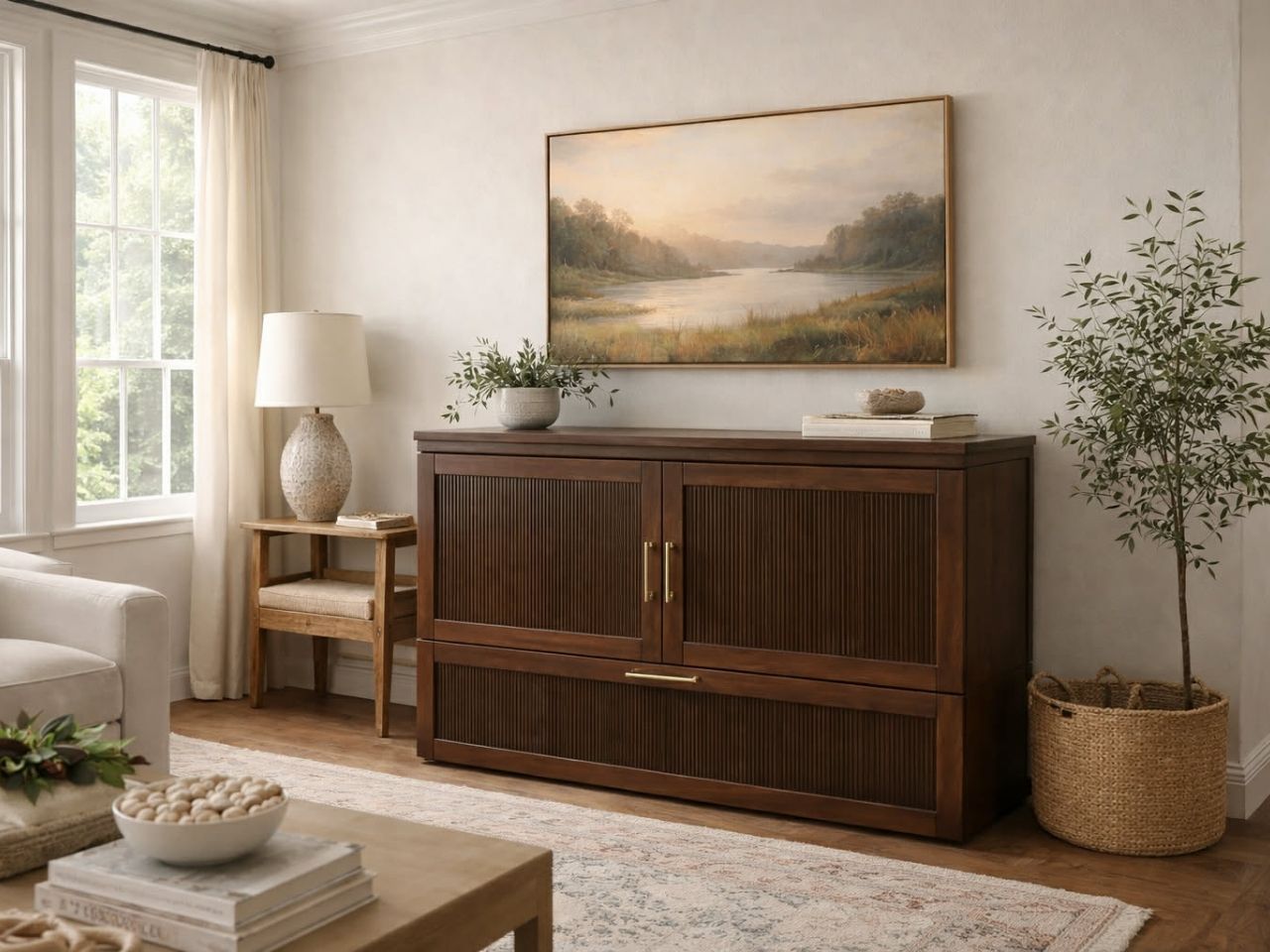 ANNA Solid Wood Cabinet Bed Queen Size view 3