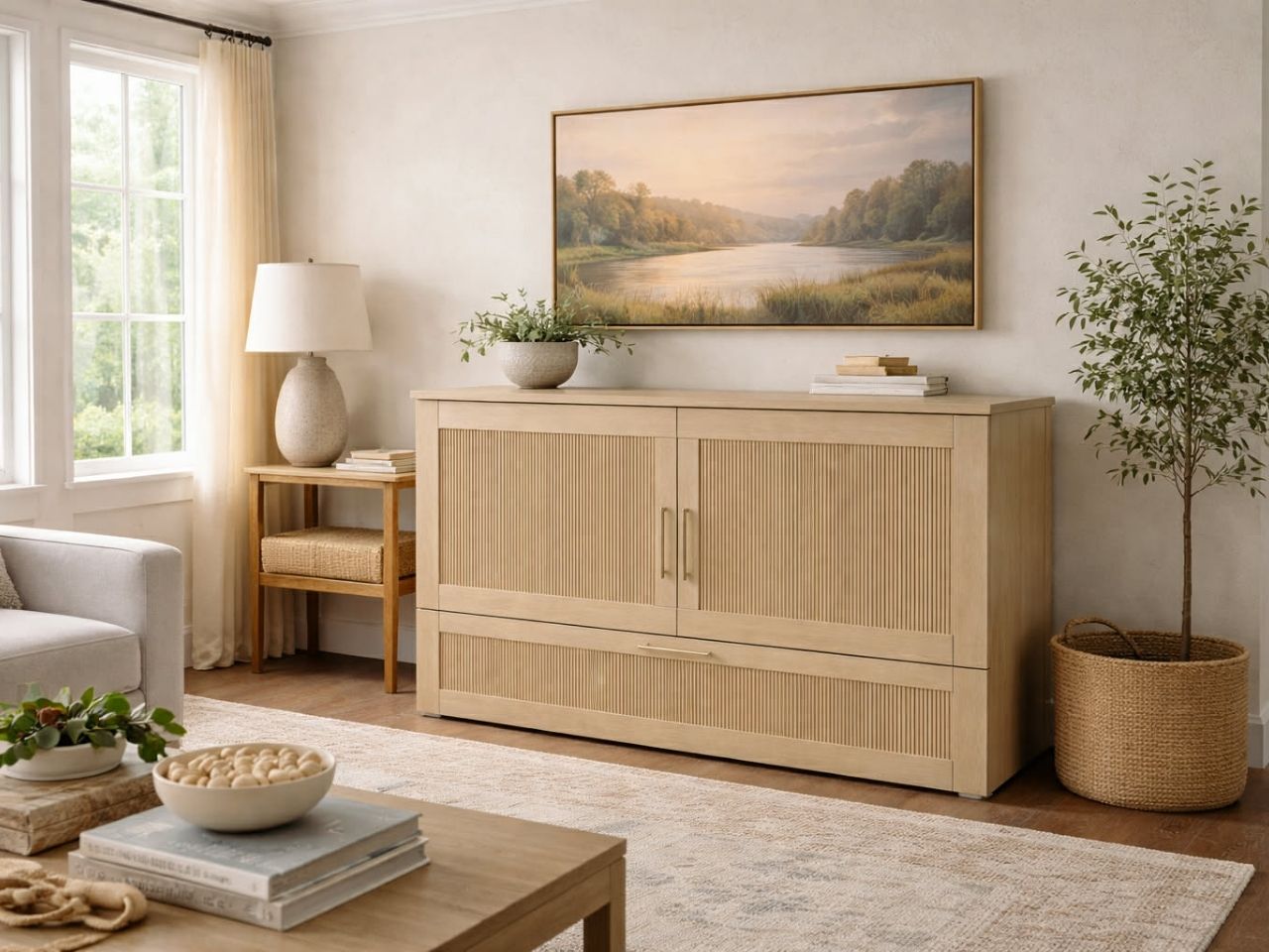 ANNA Solid Wood Cabinet Bed Queen Size view 2