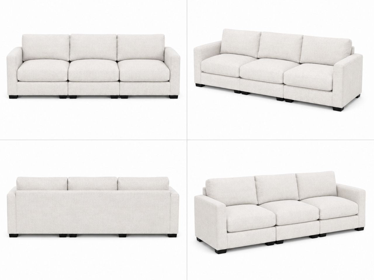 Custom 3-pc Cloud Modular Sofa view 6