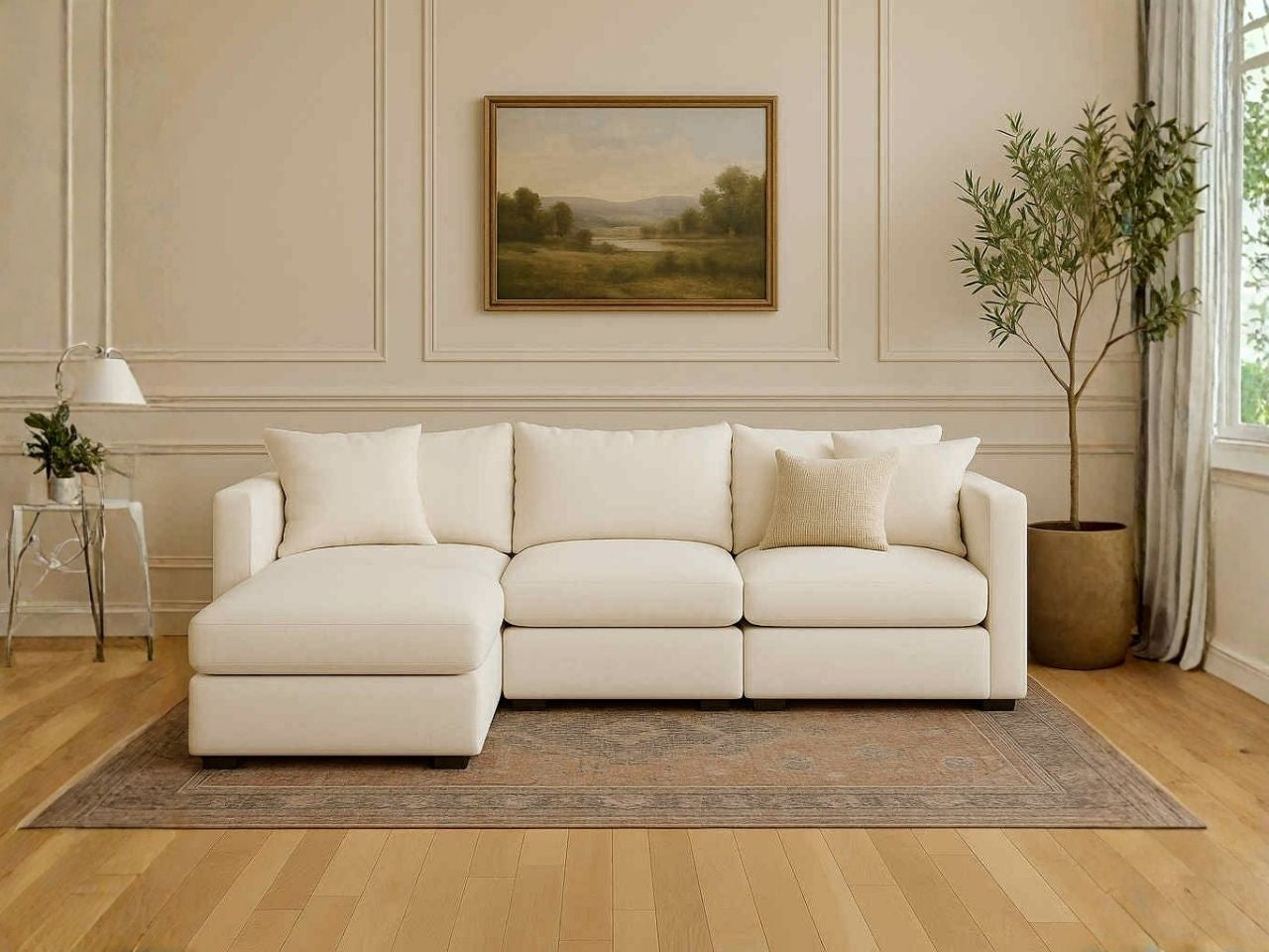 Custom 4-pc Cloud Modular Sectional with Ottoman configuration 3
