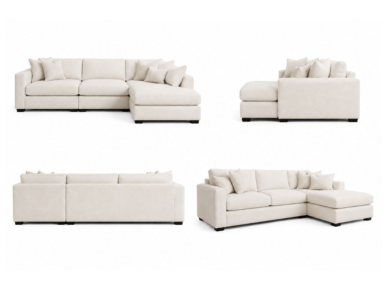 Custom 4-pc Cloud Modular Sectional with Ottoman configuration 6