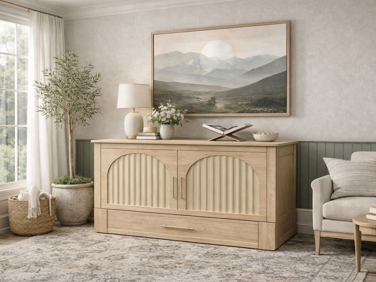 Eden Arched Solid Wood Cabinet Bed view 2