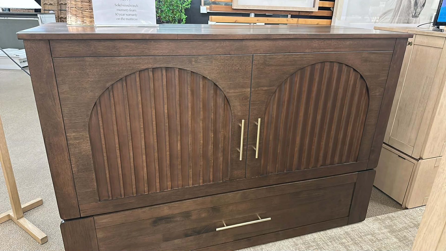 Eden Arched Solid Wood Cabinet Bed view 6