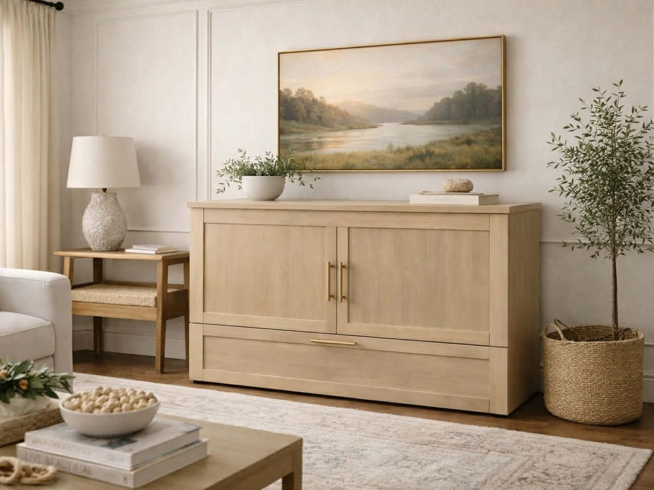 LEASE Solid Wood Cabinet Bed Queen Size configuration 3