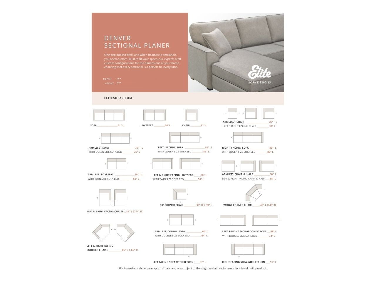 Denver Custom Sofa with Chaise view 4